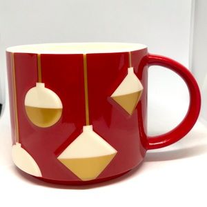 Starbucks Red Gold Holiday Christmas Ornament Ornaments Mug Cup Bone China 2012